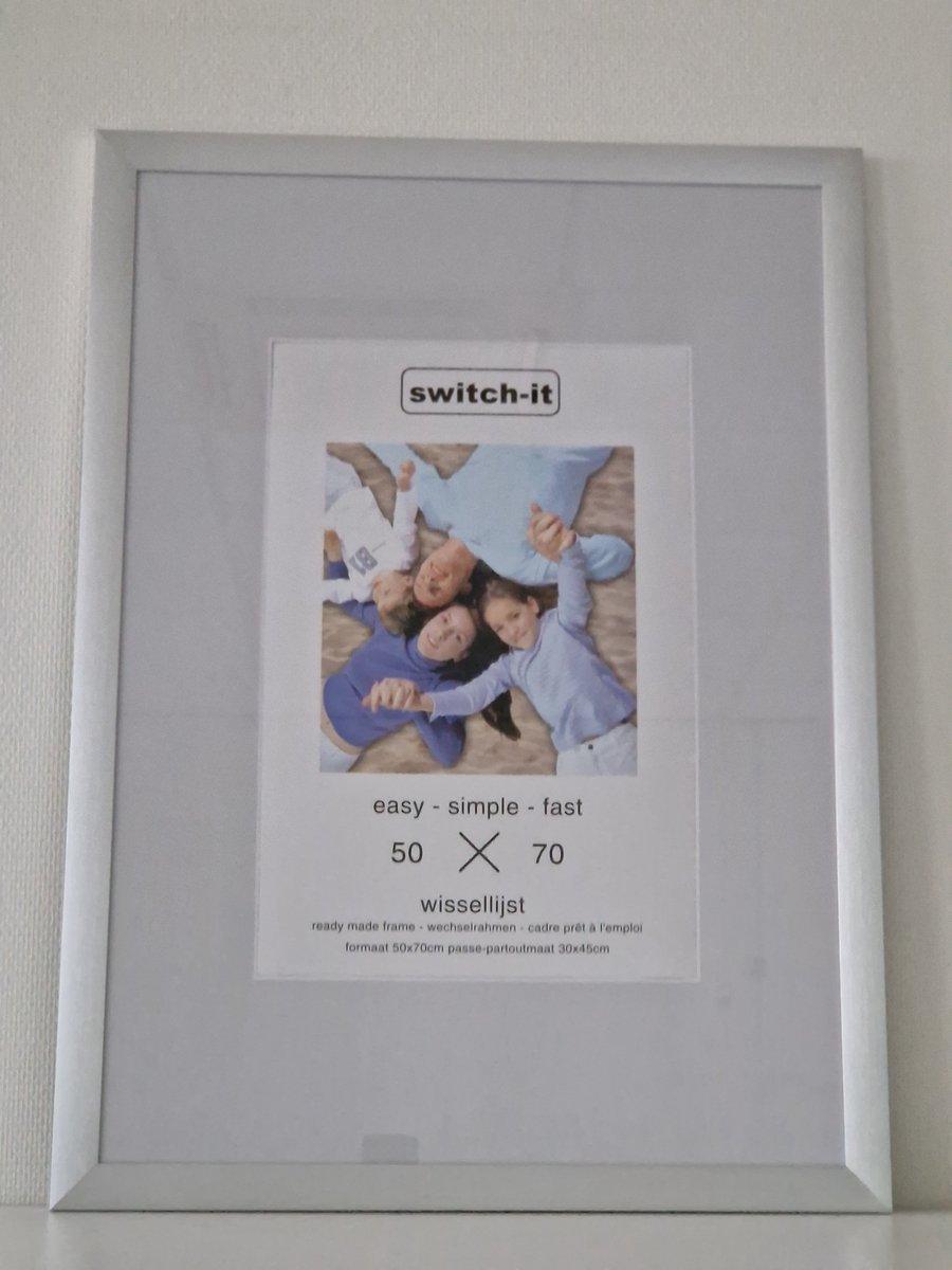 Switch-it XL Wissellijst mat zilver 60x60cm