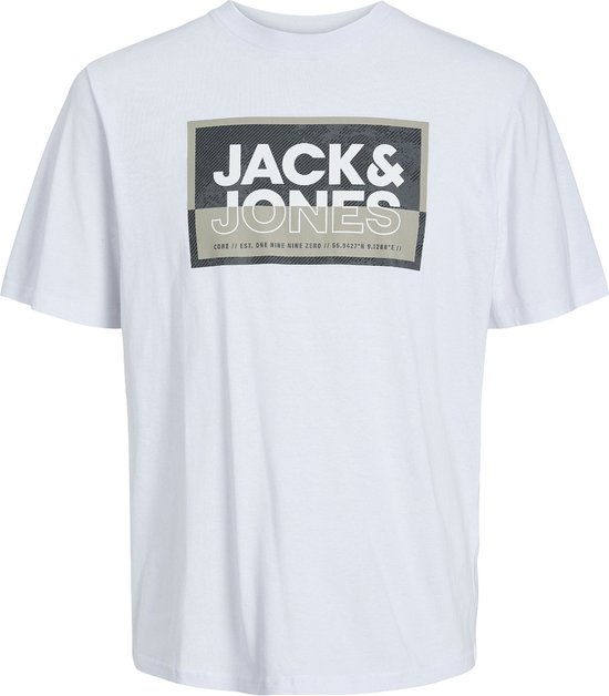 Jack & Jones t-shirt jongens - wit - JCOlogan - maat 176