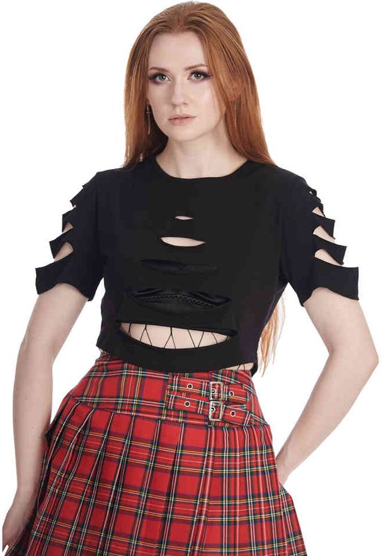 Banned - Dark Toxicbby Crop top - M - Zwart
