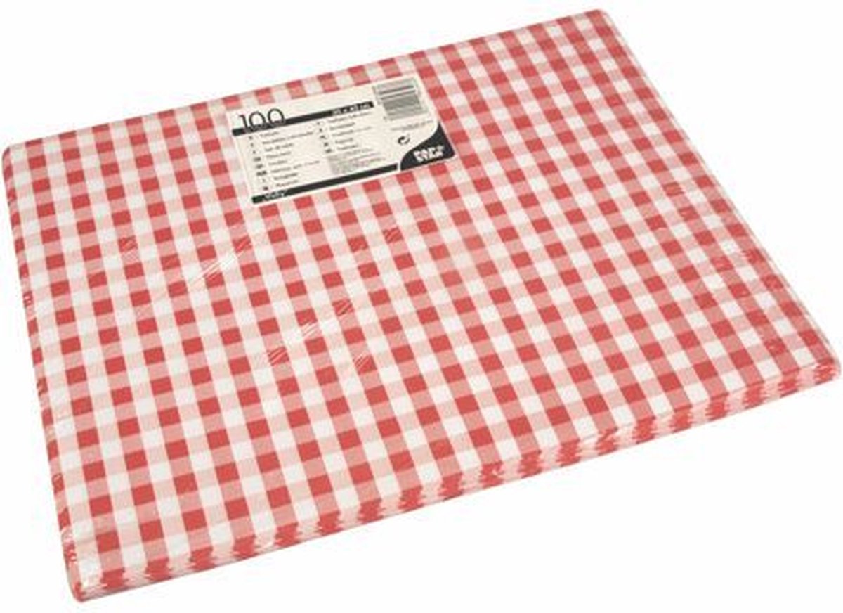 500 Sets de table papier Vichy 30 x 40 cm