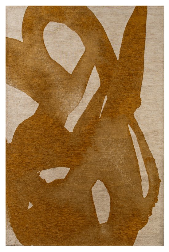 Abstract Swing vloerkleed met gele inktvlek - 140 x 200 cm