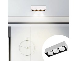 LED's Light Cube LED Plafondlamp - 3 lichtpunten - Draaibaar licht - Staal - 30 x 8 cm - Wit - Gx53 ledlamp - Plafonniere - Plafonnieres - Plafoniere slaapkamer - Plafondlampen - Badkamerlamp - Plafond lamp