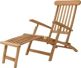AXI Costa Chaise longue en Teck - Chaise longue en bois - Dossier à 4 positions - 170x59cm