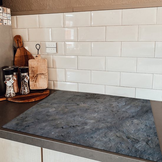 KitchenYeah® Inductie beschermer 77x59 cm - Inductie mat - Roest print - Leisteen - Vintage - Inductie beschermer - Kookplaataccessoires - Afdekplaat voor kookplaat - Inductiebeschermer - Inductiemat - Inductieplaat mat