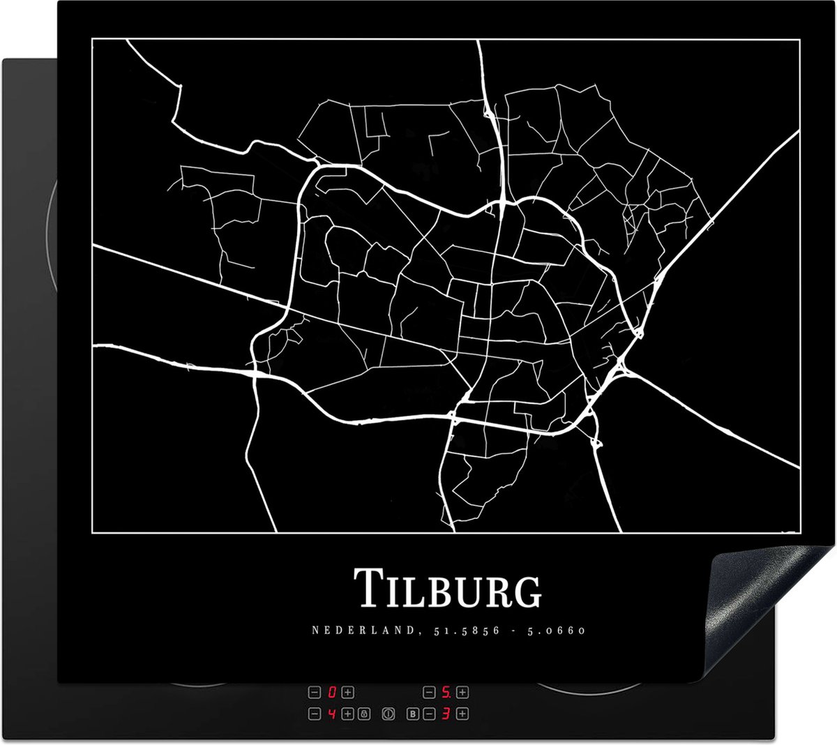 Inductie beschermer - Inductie Mat - Kookplaat beschermer - Tilburg - Kaart - Stadskaart - Plattegrond - Inductie beschermer - Inductie Mat - Kookplaat Beschermer - 58.3x51.3 cm - Afdekplaat inductie - Inductiebeschermer