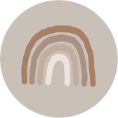 Label2X - Muurcirkel kids regenboog beige - 140 cm - Forex - Multicolor - Wandcirkel - Rond Schilderij - Muurdecoratie Cirkel - Wandecoratie rond - Decoratie voor woonkamer of slaapkamer
