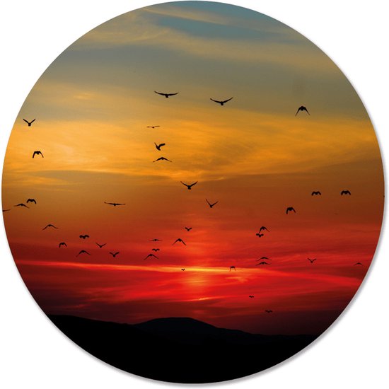 Label2X - Tableau - Coucher De Soleil Ø - Multicolore - 80 X 80 Cm