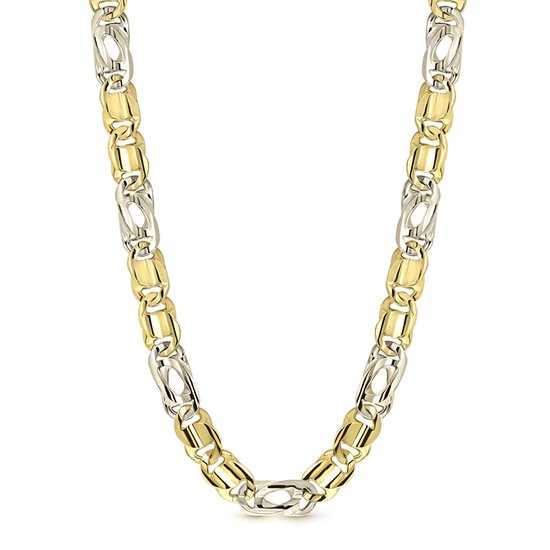 Juwelier Zwartevalk - 14 karaat bicolor gouden ketting ZV 393/50cm