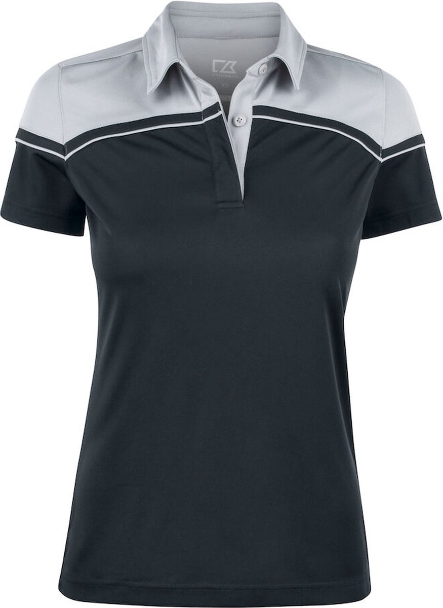 Cutter & Buck Seabeck Polo Dames 354429 - Zwart/Lichtgrijs - XXL