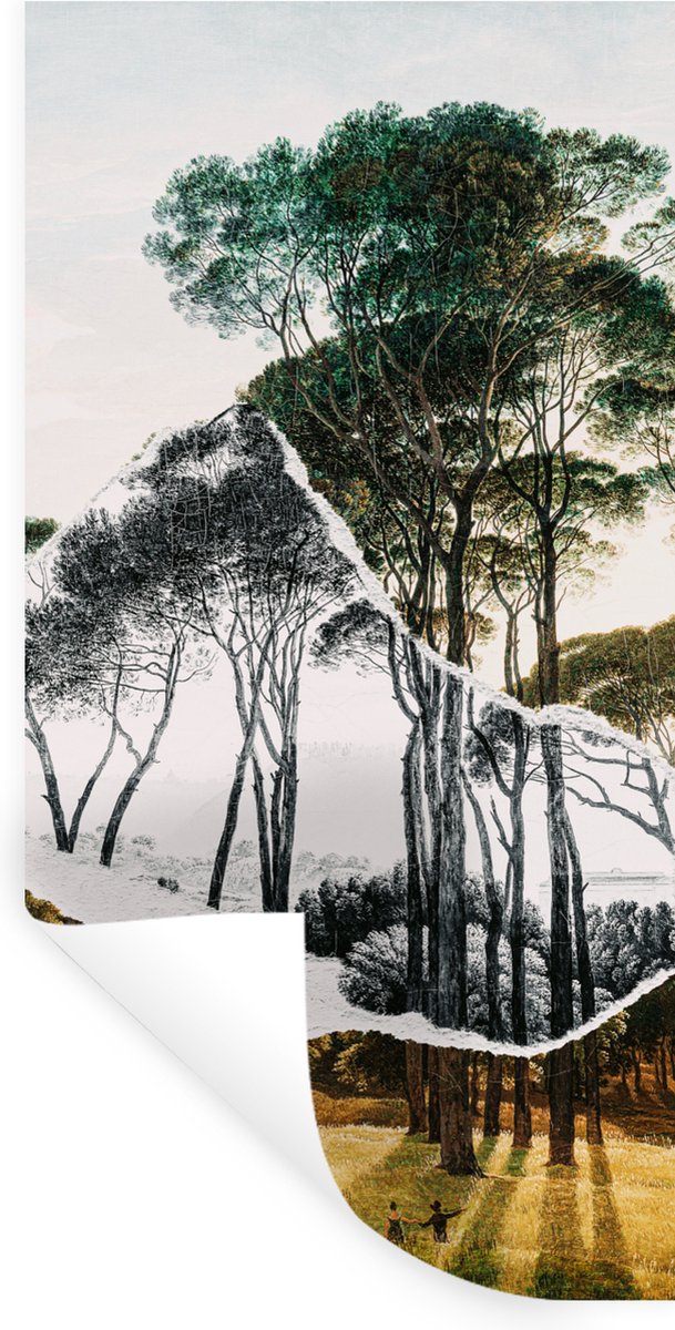 Muurstickers - Sticker Folie - Italiaans landschap parasoldennen - Kunst - Hendrik Voogd -