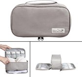 Rainbecom - Reis Toilettas - Ondergoed Tas - Grijs - 27*15*12 cm - Reisorganizer - Multifunctionele lingerie - Accessoires en Toiletartikelen - Ondergoed tasje - Reisbenodigdheden - Lingerie/Ondergoed/Sokken Organizer – Portable