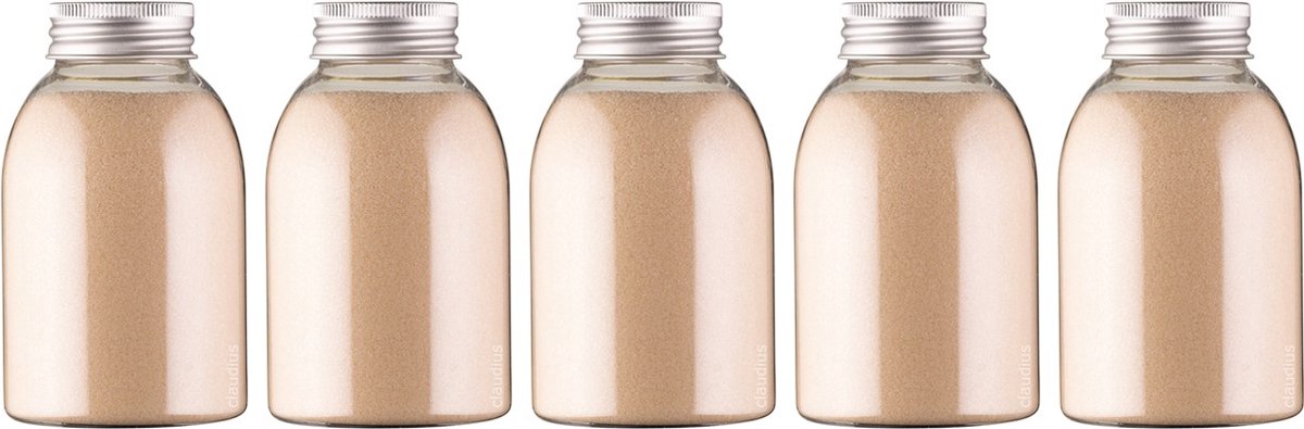 Goedkoopste Scrubzout Amandel - 300 gram - fles met aluminium dop - Hydraterende Lichaamsscrub - set van 5 stuks