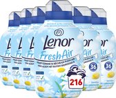 Adoucissant Lenor Fresh Air - Hypoallergénique pour peaux sensibles - 6 x 36 lavages - Pack économique