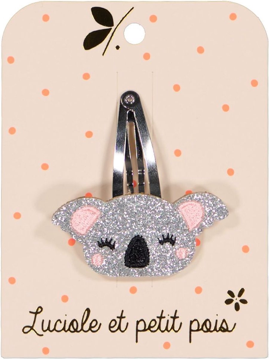 Luciole Et Petit Pois | Haarknipjes | Haarspeldjes | Glitter | Koala Zilver | 5cm | 1 Stuk