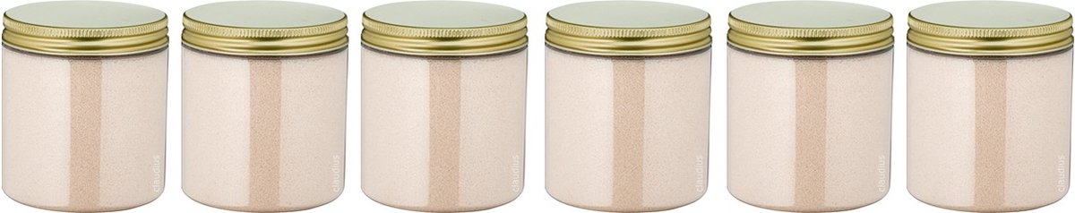 Goedkoopste Scrubzout Amandel - 300 gram - Pot met gouden deksel - set van 6 stuks - Hydraterende Lichaamsscrub