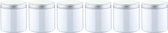 Scrubzout Kokos - 300 gram - Pot met aluminium deksel - set van 6 stuks - Hydraterende Lichaamsscrub