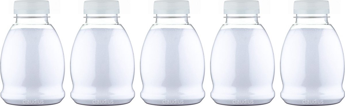Goedkoopste Scrubzout Perzik - 375 gram - Fles met transparante dop - Set van 5 stuks - Hydraterende Lichaamsscrub