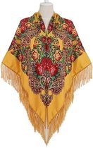 Accessoires Framboos - Slavische Stijl - Kleurrijke Folkloristische Dames sjaal - Verguld