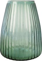 XLBoom Dim Stripe Medium Vaas - Glas - Voor Binnen - Lichtgroen - 17,5×17,5×23cm