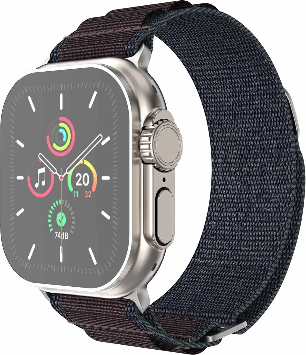 iMoshion Nylon Alpine bandje geschikt geschikt voor Apple Watch Series 1 / 2 / 3 / 4 / 5 / 6 / 7 / 8 / 9 / SE - 38 / 40 / 41 mm - Indigo