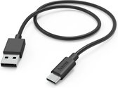 Hama USB-A naar USB-C kabel - USB-C oplaadkabel- Geschikt voor Smartphone en Tablet - 1 meter - Zwart