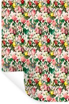 Stickers muraux - Fleurs - Printemps - Pastel - 40x60 cm - Feuille adhésive