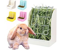 Hooiruif, Konijn Hooi Feeder Rat Voedsel Kom Klein Dier Chinchilla Cavia Hamster Automatische Huisdier Voerbak Houder Hooivoeder Handig Voor Montage Op Elke Kooi (wit)