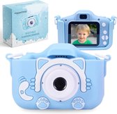 Happy Child® Digitale Kindercamera inclusief Stickervel - 32GB SD-kaart – Fototoestel voor Kinderen – Nederlandstalig – Blauwe Kat