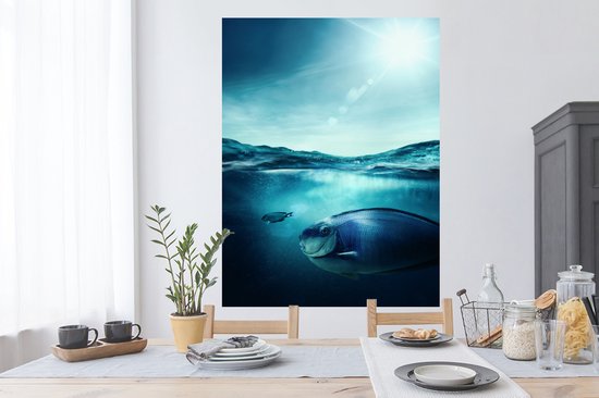 Stickers Stickers muraux - Poisson - Mer - Blauw - 90x120 cm - Feuille adhésive