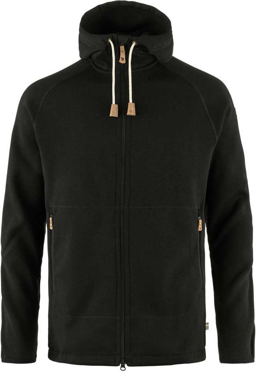 Fjällräven Övik Fleece Met Kap Man Zwart