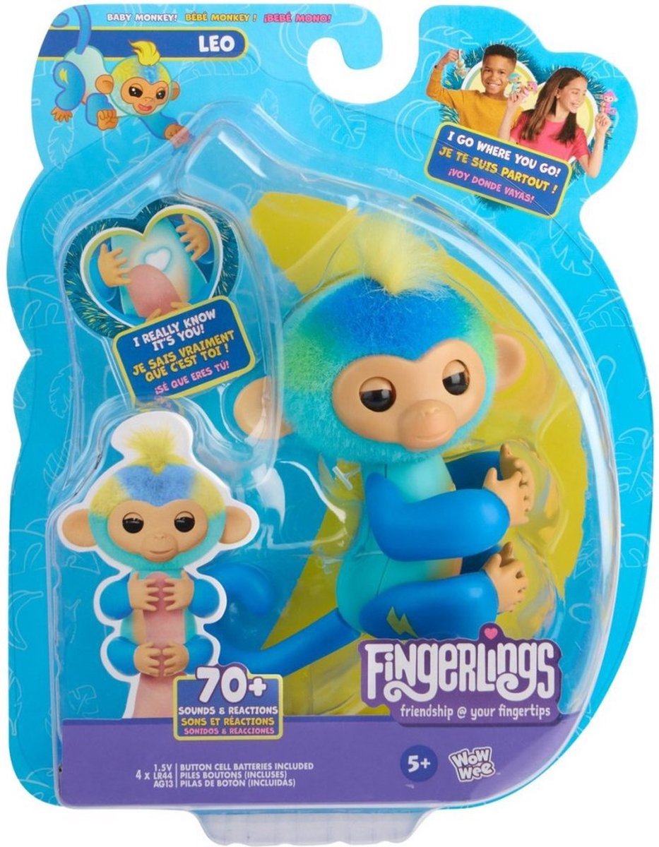 Overige Merken Fingerlings 2.0 Aapje Leo + Licht En Geluid Blauw