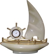 Marmeren onyx elegant scheepsklok 30 cm