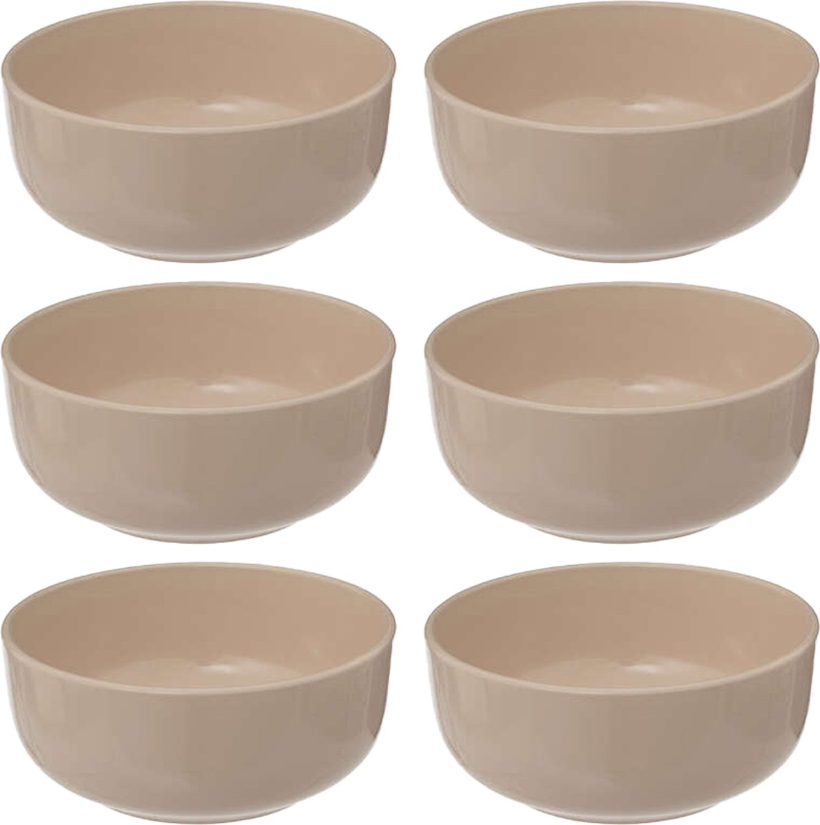 Secret de Gourmet Soepkommen/schaaltjes - 6x - Santorini - keramiek - D15 x H6.5 cm - beige