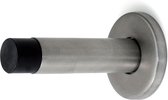 Deurstopper/deurbuffer - 1x - 50 x 86mm - inclusief schroeven - RVS - wandmodel