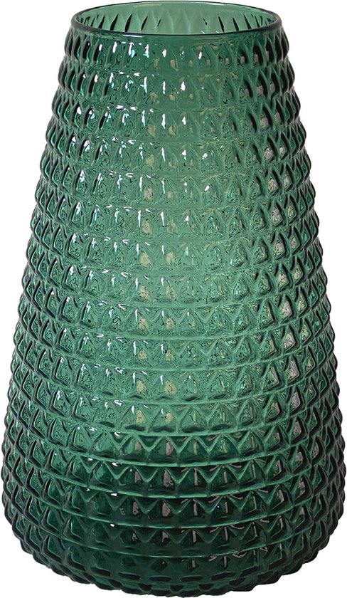 XLBoom Dim Scale Large Vaas - Glas - Voor Binnen - Groen - 19,5×19,5×30cm