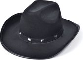 Rubies Carnaval verkleed hoed voor een cowboy - met studs - zwart - polyester - heren/dames