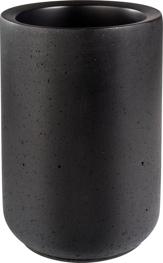 Flessenkoeler ELEMENT van beton - met meubelvriendelijke onderkant - voor 0,7-1,5 liter flessen - Ø 12/10 cm, hoogte 19 cm, zwart