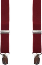 Suitable - Bretel X-Model Bordeaux - Bretels Heren Volwassenen | Stevige Clips - Sterke Clips - Brede Clips | One Size Fits All | Effen | Geschenkverpakking