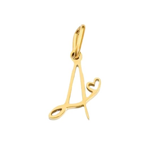 Ketting hanger inclusief ketting - letter hanger - alfabet - A - goud kleur - letter charm- stainless steel - verkleurt niet - hypo allergeen - perfect cadeau