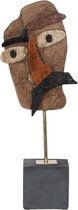 Beeld Masker Bruin Zwart 18 x 11 x 48,5 cm