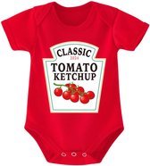 Baby T-shirt rompertje met opdruk Tomatenketchup. Kraam cadeau. Geboorte jongen meisje dochter zoon. 2-4 maanden