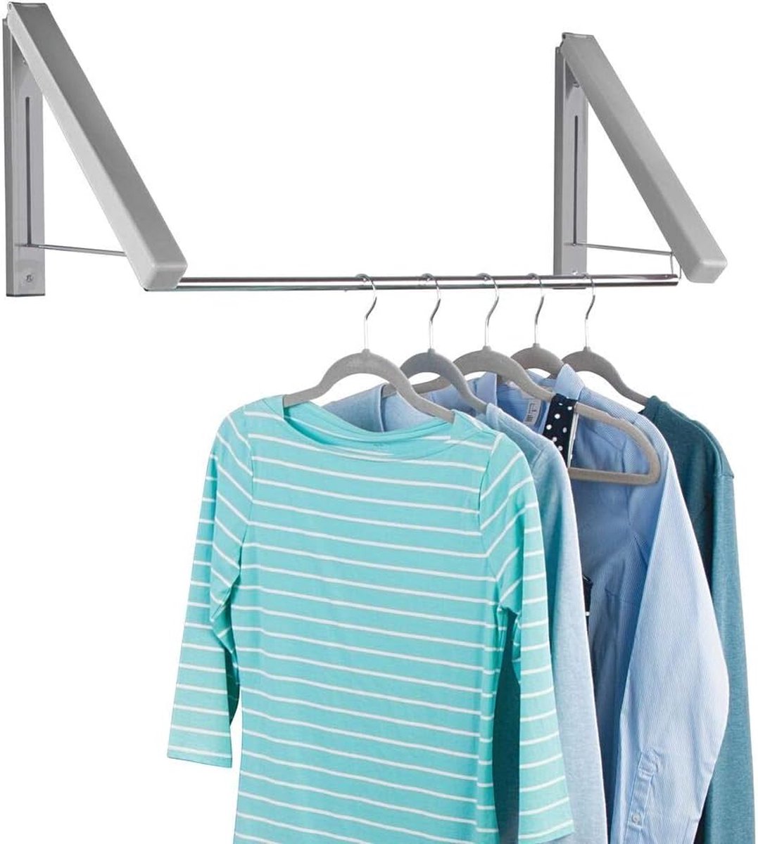 Qlfyuu Tringle à Vêtements Murale - 81-114 Cm - Montage Au Plafond