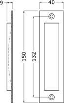 Hermeta SCHUIFDEURKOM 150X40 MM, RECHT ZWART (4558-70E)