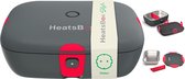 Faitron HeatsBox Style - Lunchbox Électrique - Lunchbox Adultes - Acier Inoxydable - Différents Compartiments - 220V