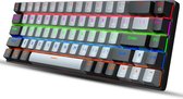 HXSJ V800 RGB Mechanisch gaming toetsenbord - QWERTY - 68 Keys - Blue Switch - Zwart grijs