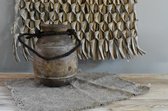 Oude Nepalese Houten Pot kruik - authentieke houten pot kruik H 26 cm - Sober robuust stoer landelijk (16)