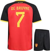 Belgie Voetbaltenue De Bruyne Thuis - 2022-2024 - Voetbaltenue Kinderen - Shirt en Broekje - Jongens en Meisjes -140 - Rood