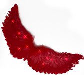 Engelen Vleugels Rood Met Lichtjes Voor Middelgrote Kinderen (Maat M)