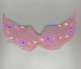 Engelen Vleugels Lichtroze Met Lichtjes Voor Middelgrote Kinderen (Maat M)