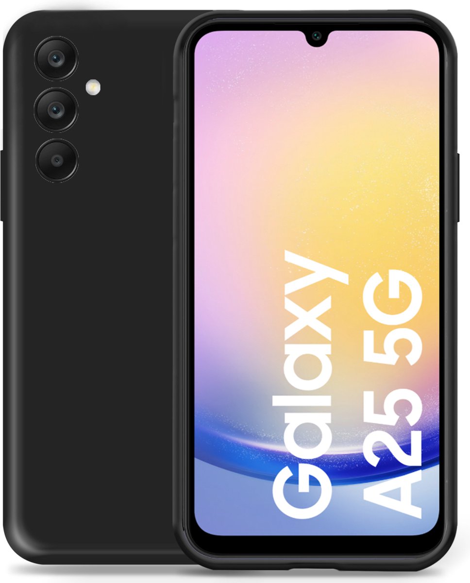 Hoesje geschikt voor Samsung Galaxy A25 - Liquid Back Case Cover Zwart